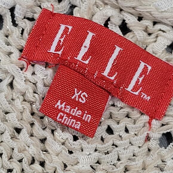 Elle Short Sleeve Scoop Neck Sweater Women's Size XS Tannish-Gray Loose Knit Top - Picture 3 of 9